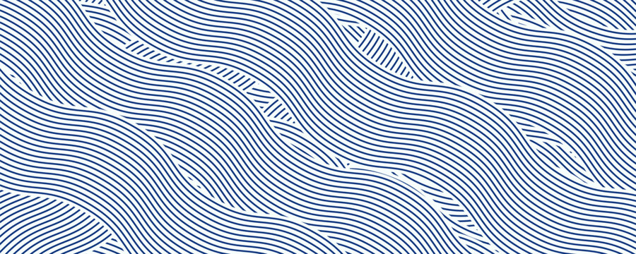 Blue water wave line pattern background. Vector illustration. Japanese style concept. vector eps 10