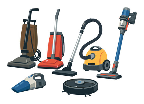 Variety of vacuum cleaner models showcasing cleaning tools, home appliances, and solutions for maintaining floors