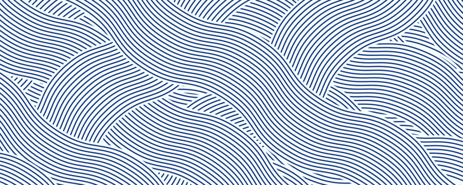 Blue water wave line pattern background. Vector illustration. Japanese style concept. vector eps 10