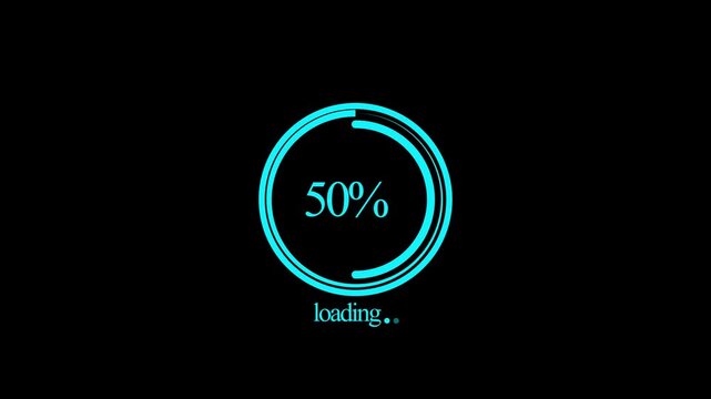 Abstract Circle Loading icon animation. finance % loading progress bar loading animation for website.Loading icon animation on transparent background.