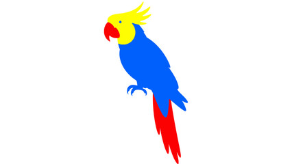 Fototapeta premium Colorful Parrot Silhouette Isolated on White Background