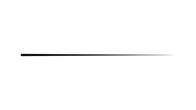 Animated hand drawn black ink line on white background for minimalist sketching projects whiteboard animations and creative video underlines or transitions for digital media.
