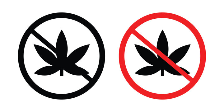 No Marijuana sign symbol illustrations. Icon design