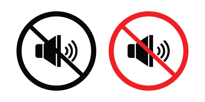 No sound sign symbol illustrations. Icon design