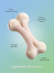Fototapeta premium The detailed structure of a ligament is shown in a medical illustration.