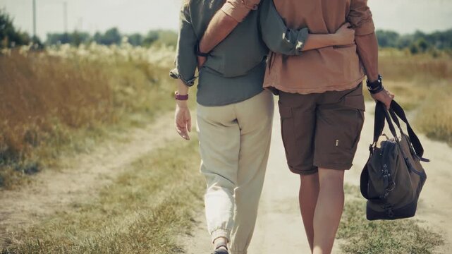 Travelers Journeying Together. Adventurers Exploring on Safari Vacation