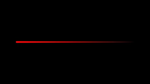 Animated red horizontal line drawing on black background for minimalist video transitions page dividers and clean motion graphic design elements in professional videos.
