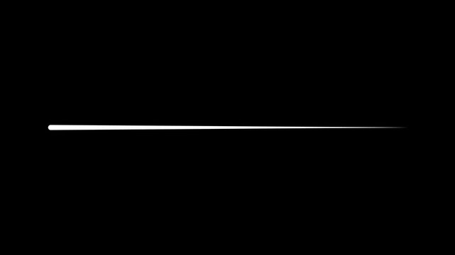 High quality 2D motion graphic showing a single white line reveal representing progress growing paths or creative underlines for corporate video presentations.

