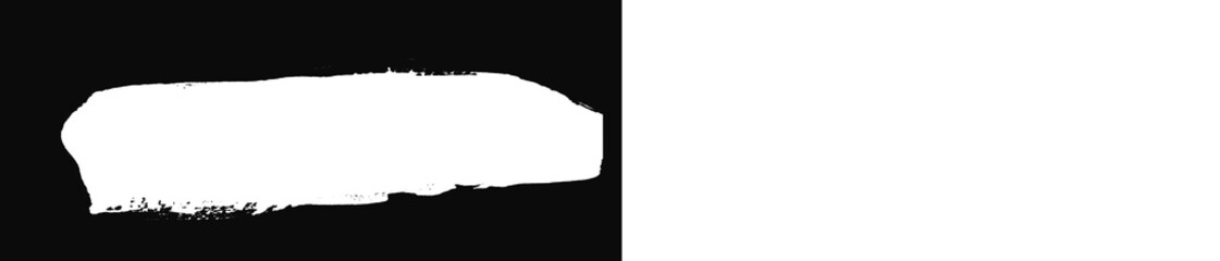 Fototapeta premium Horizontal white brush paint stripe banner for thumbnail title isolated on transparent background png 