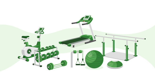 Gym Equipment Displaying Healthy Lifestyle and Fitness Routine for Workout Enthusiasts