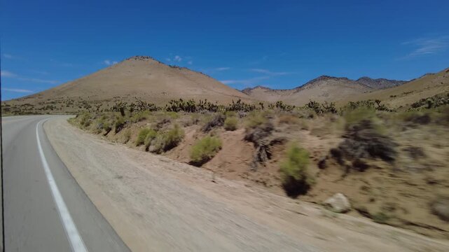 Eastern Sierra to Lake Isabella Highway 178 Eastbound 0Three Quarter R MultiCam Driving Plate California USA