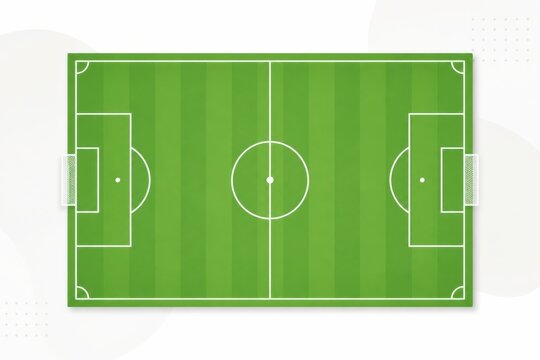 Top view soccer field illustration with copy space for sports marketing presentations ads and campaign design