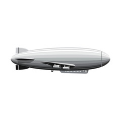 Classic Retro Zeppelin Vector Illustration - Detailed Vintage Airship Design © Ari_studio