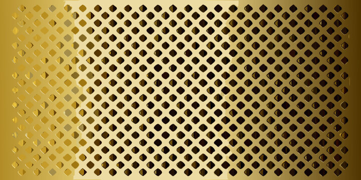 gold perforated metal mesh pattern with diamond shaped holes