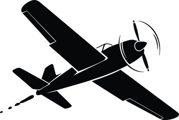 Black vintage biplane flying in sky © Ripunur