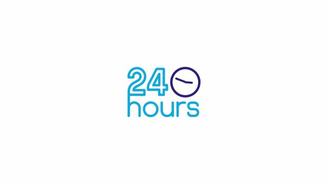 Animated 24 Hours Service Logo
