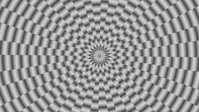 Silver checkered circular illusion rotating animated background