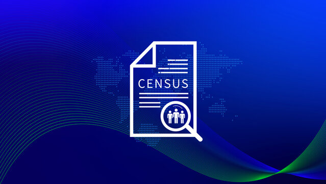 Census Digital data virtual with Network. official count or survey of population, census concept, international markets, currency exchange, financial trends, economic analysis, not ai