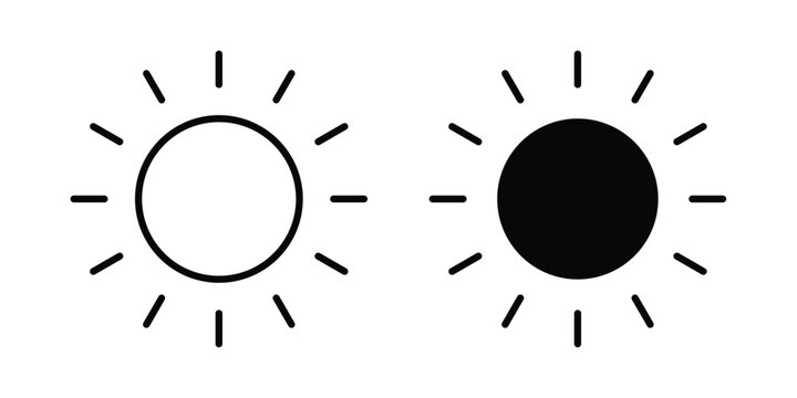 Brightness icon on white background, simple icons.