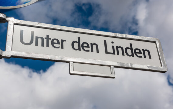 Unter den Linden street sign in Berlin, Germany