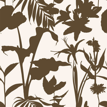 Floral seamless pattern. Flower  background. Flourish tiled ornamental texture with flowers. Floral line design.