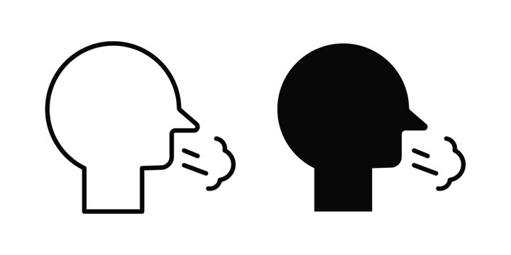 Cough icon on white background, simple icons.