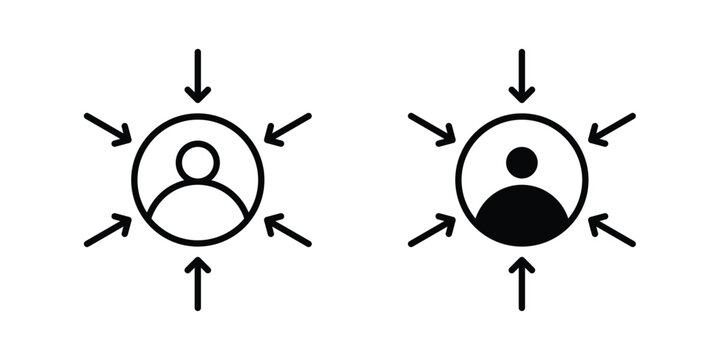 Customer centricity icon on white background, simple icons.