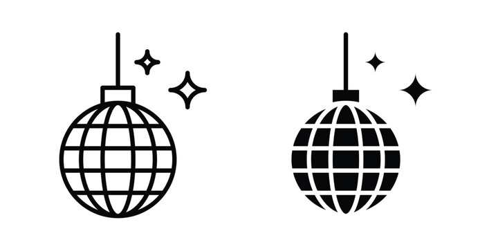 Disco ball icon on white background, simple icons.
