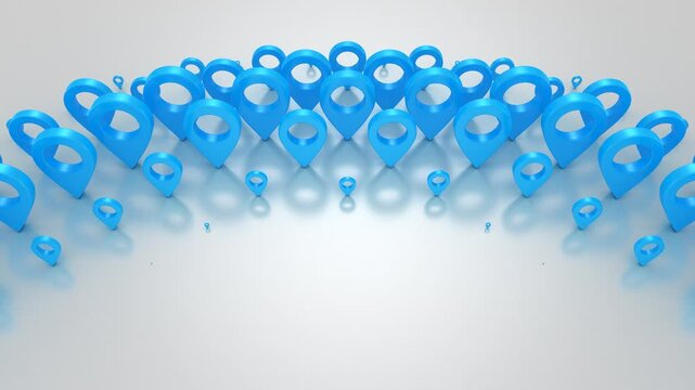Pins Form a Wave. Abstract motion, two color, 3d rendering, 4k resolution
