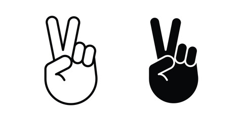 Obraz premium Hand peace icon on white background, simple icons.
