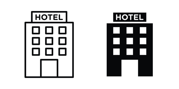 hotel icon on white background, simple icons.