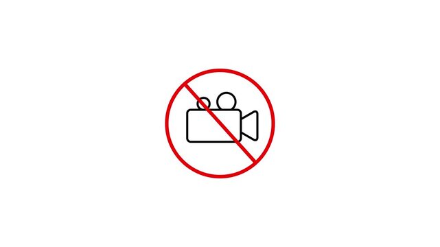 Icon animation is prohibited from taking videos with a white screen, with 4k video animation, Picture with no video for web background design. Motion graphics.