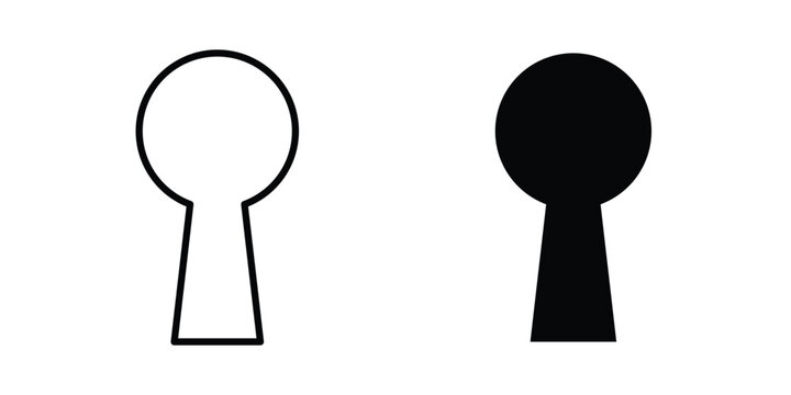 Keyhole icon on white background, simple icons.