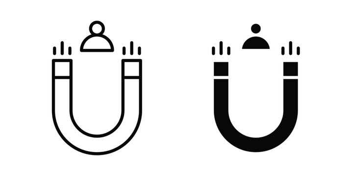 Magnet user icon on white background, simple icons.