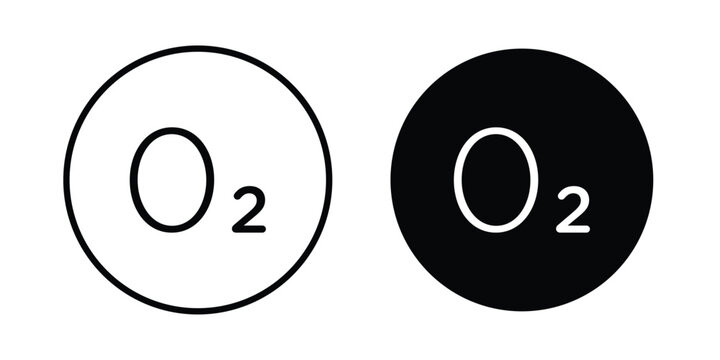 Oxygen O2 icon on white background, simple icons.
