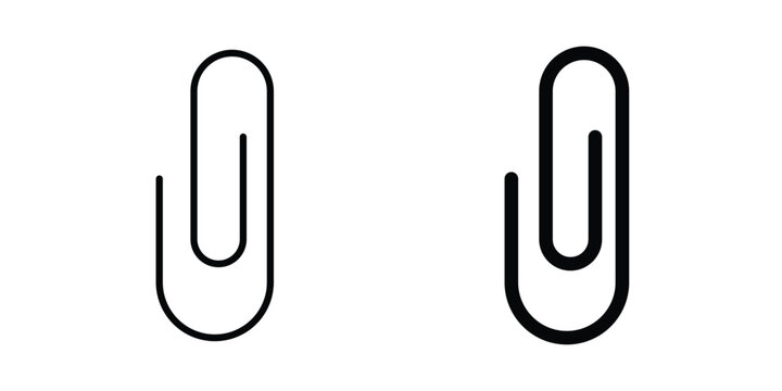 Paperclip icon on white background, simple icons.