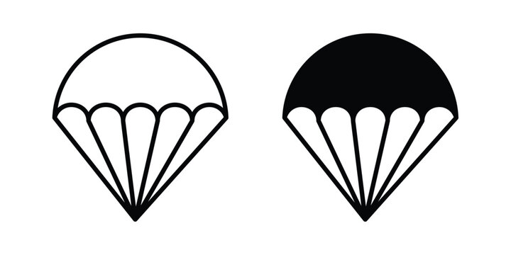 Parachute icon on white background, simple icons.