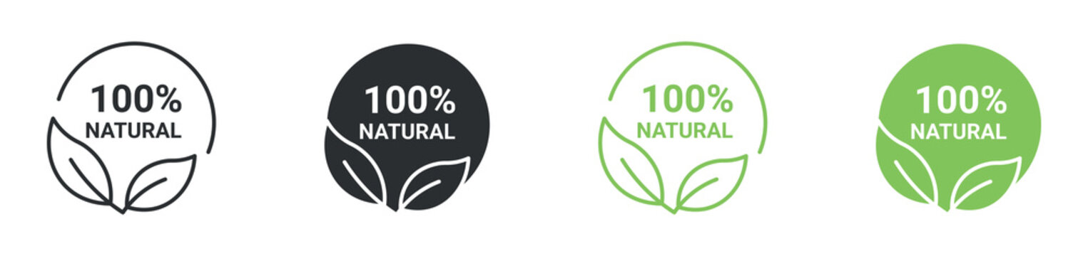 100 percent organic label sticker badge, 100% natural seal, 100% organic emblem, vector illustration . 