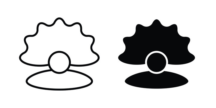 Pearl icon on white background, simple icons.