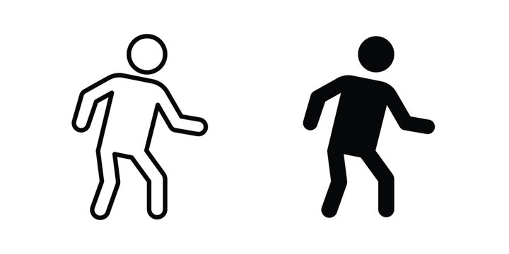 Person walking icon on white background, simple icons.