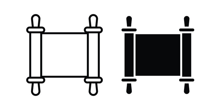 Scroll Torah icon on white background, simple icons.