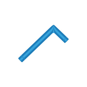 Blue allen wrench on a white background isolated studio shot