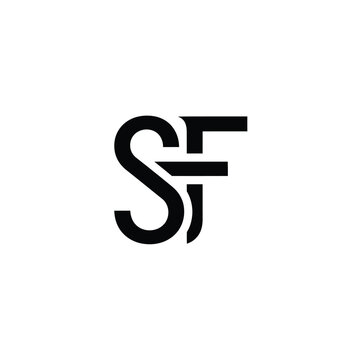 Interlocking letter s and f monogram in bold black typography