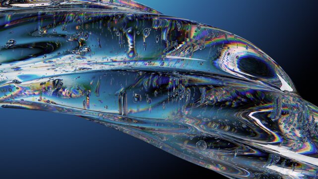 Vivid Abstract Glass Texture With Twisted Shapes and Reflective Light Patterns