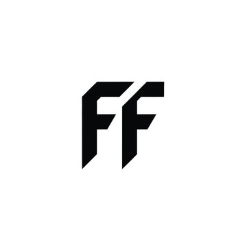 Bold letter ff monogram symbol on a white background