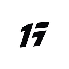 Obraz premium Stylized number fifteen with thick black italicized typography