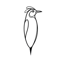 Obraz premium Simple line of a bird with a crest animal avian