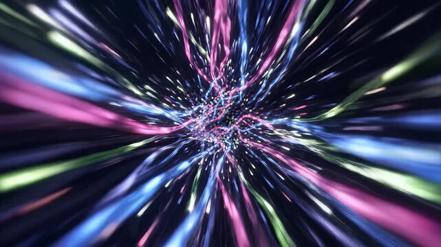 Abstract Cosmic Energy Trails Streaking Through Space.