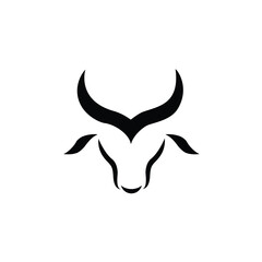 Fototapeta premium Bull Head Minimalist Logo