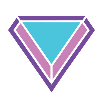 Abstract Geometric Diamond Badge with Inverted Triangle Concept